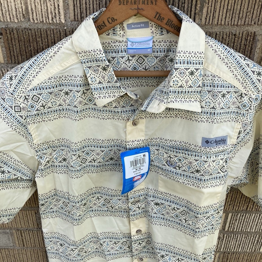 Columbia PFG Mens Medium Chemise Camp Shirt Wild Cast Desert Cactus Southwestern